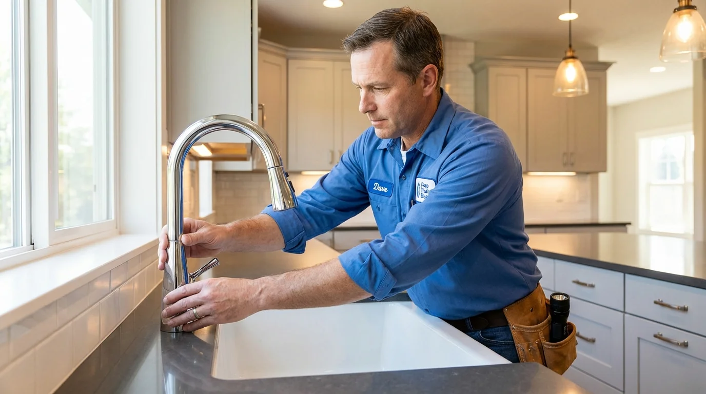 Kitchen faucet installation by Johns Plumbing LLC in Leslie