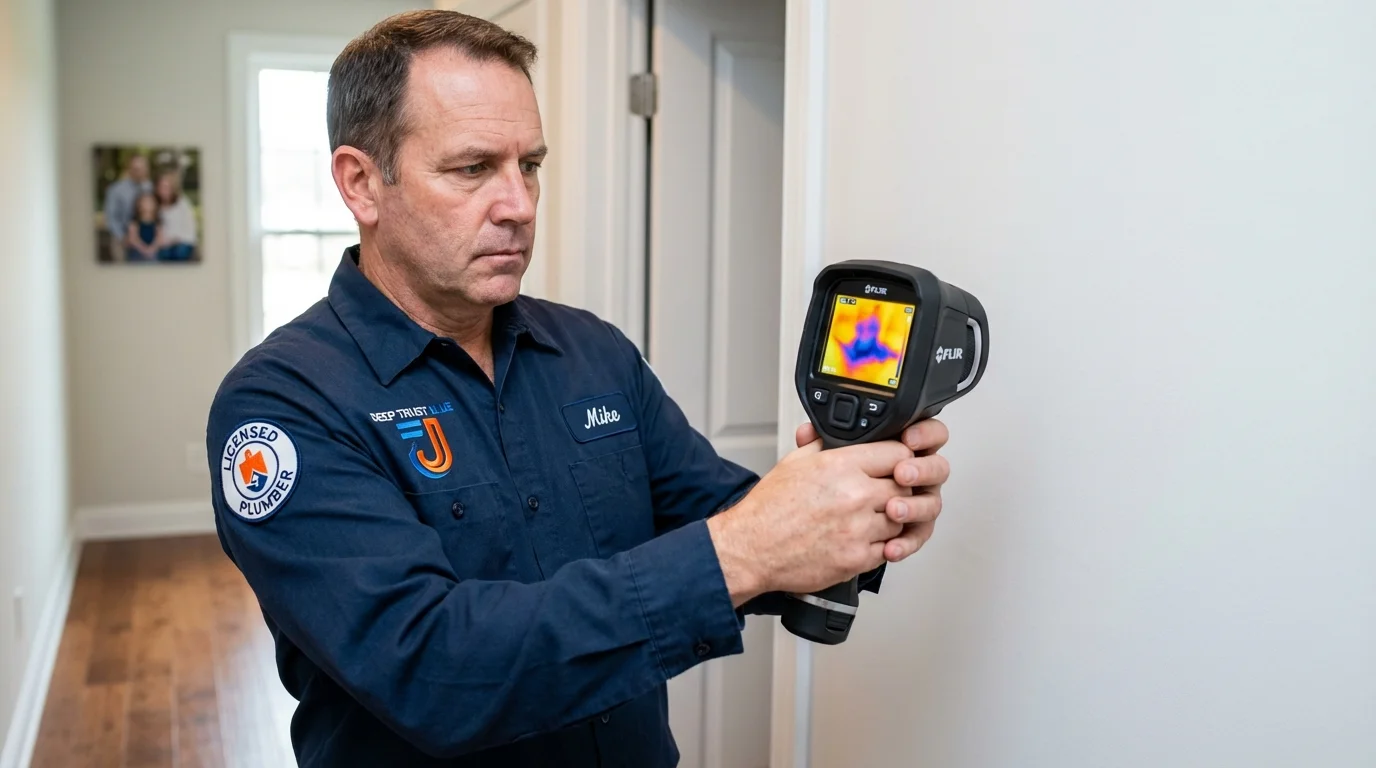 Thermal imaging leak detection by Johns Plumbing LLC in Leslie